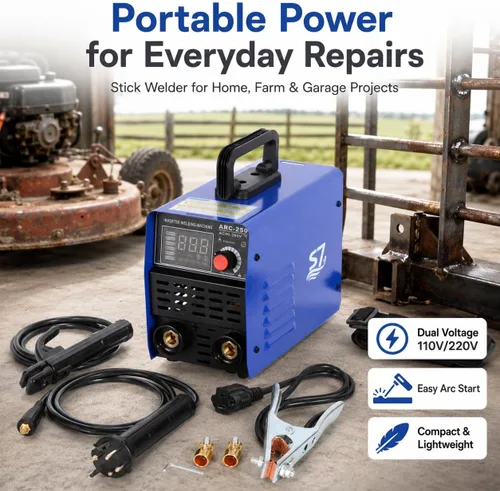 Miniatura 7 de Soldador de palo 250A 110/220V, máquina de soldadura ARC/Lift TIG con control sinérgico, inversor IGBT, arranque en caliente, fuerza de arco
