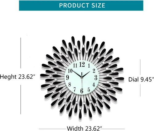 Miniatura 5 de Relojes de pared grandes para decoración de sala de estar, reloj silencioso grande y moderno que no hace tictac para dormitorio, oficina, cocina