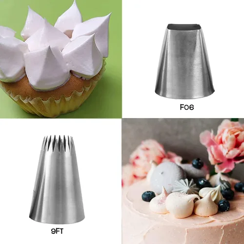 Miniatura 3 de Conjunto de puntas de glaseado extra grandes con puntas de ribete redondas, estrella, cuadradas, eclair, churro y merengue para decoración