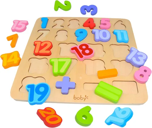 Miniatura 4 de Rompecabezas de números de madera, rompecabezas de letras y números ABC para niños de 3 años, juguetes de aprendizaje preescolar para niños, Rojo