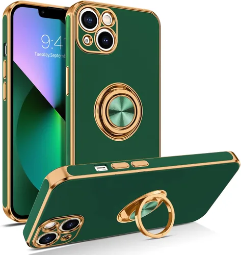 Miniatura 8 de BENTOBEN Funda para iPhone 13, funda para iPhone 13, ajuste delgado, soporte de anillo de 360°, soporte magnético para automóvil, soporte para Negro