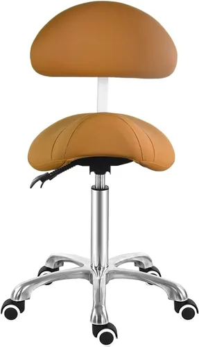 Miniatura 7 de Antlu Silla de Sillín con Respaldo Ergonómica Giratoria Asiento de Esteticista para Salón, Tienda de Tatuajes, Spa, Clínica Dental