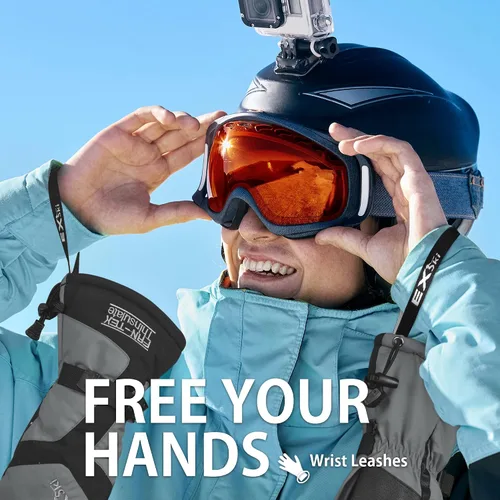 Miniatura 4 de Guantes de esquí impermeables para hombres y mujeres, cálidos guantes de nieve Thinsulate de invierno 3M para clima frío, snowboard, motos de nieve