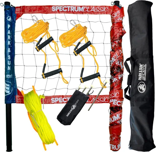 Miniatura 14 de Park & Sun Sports Spectrum Classic: Sistema de red de voleibol profesional ajustable para exteriores Azul denim