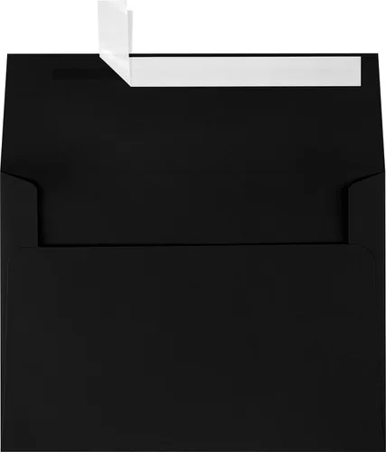 A7 sobres de invitación (5 1/4 x 7 1/4) - colores de lujo, Negro (Midnight black)