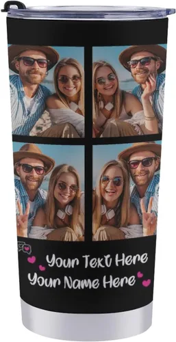 Miniatura 10 de Taza personalizada con foto y texto para hombres y mujeres, regalo para papá, mamá, familias y amigos, taza de viaje con foto e imagen