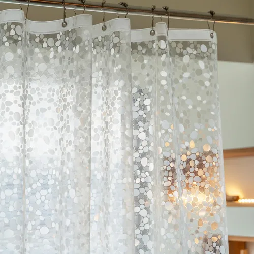 Miniatura 15 de Cortina de ducha corta transparente de 60 pulgadas de largo, forro de cortina de ducha corta de plástico EVA 7G, 60 pulgadas de largo para baño