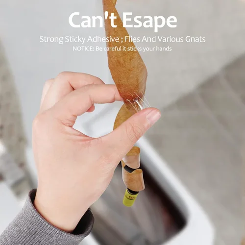 Miniatura 4 de Trampas para moscas para interiores y exteriores, tiras de papel para colgar adhesivas, tiras de moscas de la fruta, cinta para atrapar moscas