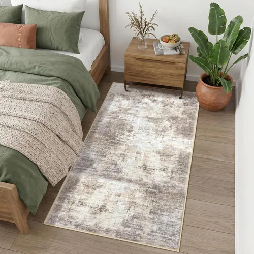 Miniatura 709 de IOHOUZE Alfombra abstracta lavable de 3 x 12 pies para pasillos, antideslizante para cocina, camino de entrada de lana sintética para interiores