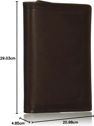 Miniatura 72 de Nautica Men's Trifold Wallet RFID Blocking Protection ID Window Card Slots Genuine Leather Durable