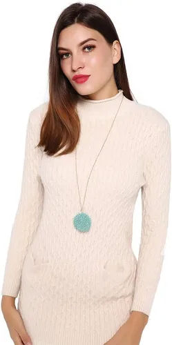 Miniatura 6 de Collar con colgante de cristal hecho a mano con forma de círculo para mujer, collares largos y encantadores