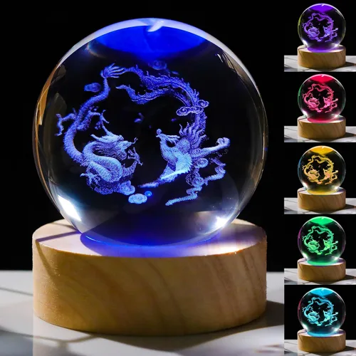 Miniatura 20 de Regalos de ajolote 3D para mujer, bola de cristal de 2.362 in, figuras de ajolote, decoración de animales de cristal, artículos de animales