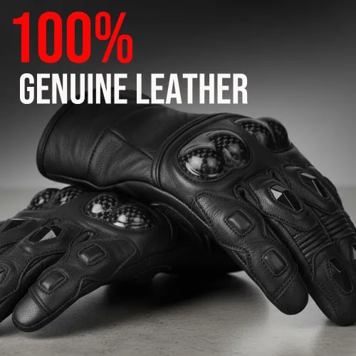 Miniatura 4 de Guantes de piel de anilina de vaca para motocicleta de hombre con control deslizante