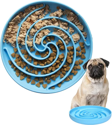 Miniatura 10 de Bifeaw Cuencos de Alimentación Lenta para Perros, Tazón de Rompecabezas para Cachorros de Silicona Apto para Lavavajillas y Microondas con Diseño