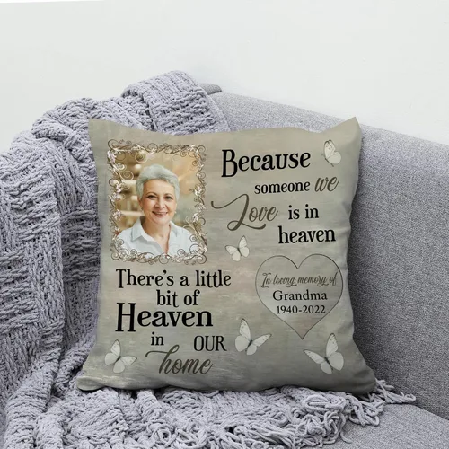 Miniatura 5 de Hyturtle Almohada conmemorativa personalizada de condolencias con relleno, 12 x 12 pulgadas, doble cara impresa con nombre personalizado, sofá