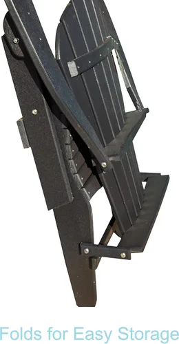 Miniatura 5 de Phat Tommy Silla Adirondack plegable – Silla Adirondack de polietileno de polietileno de alta densidad – resistente plástico reciclado – Muebles