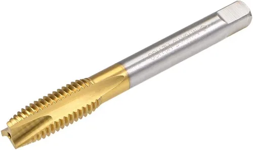 Miniatura 10 de uxcell Tapón de punta en espiral roscado M8 x 1 rosca, roscas de tierra H2 3 flautas, acero de alta velocidad HSS 6542, recubierto de titanio
