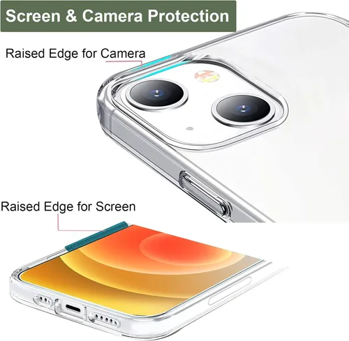 Miniatura 2 de Unov - Funda compatible con iPhone 13, funda transparente con diseño, patrón floral grabado en relieve, protector delgado y suave de TPU, 6.1 Flower