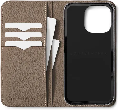 Miniatura 5 de BONAVENTURA Funda para smartphone Diary [iPhone15 Pro, negro x Etoupe] BODTR15P-BKET