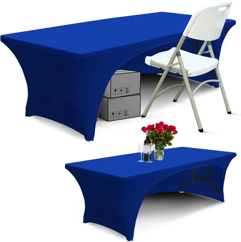 Miniatura 9 de ABCCANOPY - Mantel elástico de 1,2 m para mesa, ajustado, con parte trasera abierta, lavable, salvamanteles para mesas rectangulares, color negro