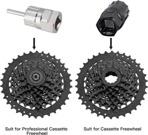 Miniatura 5 de QKURT Kit de herramientas de látigo de cadena de bicicleta, herramienta de extracción de casete de ciclo de 3 piezas, apta para cadenas de 7, 8, 9