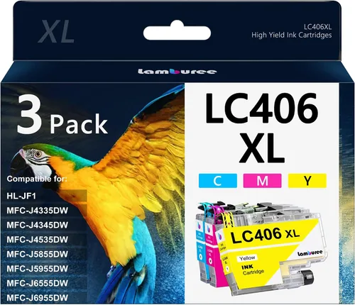 Miniatura 11 de LC406XL - Cartuchos de tinta con repuesto de alto rendimiento para Brother LC406 XL, funcionan con impresoras MFC-J4335DW MFC J4535DW MFC-J5855DW