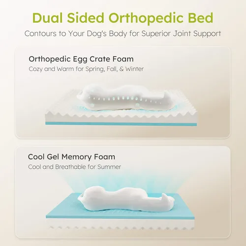 Miniatura 2 de CWAWZ Cama ortopédica para perros extra grandes, cama ortopédica para perros con espuma viscoelástica de gel refrescante, cama impermeable para Negro