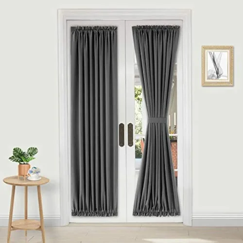 Miniatura 112 de DWCN Cortinas para puerta francesa: cortina térmica con bolsillo para barra para puertas con ventana de vidrio, puertas de cocina y patio