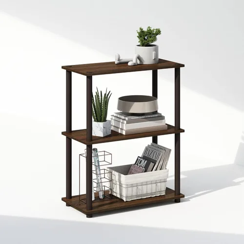 Miniatura 20 de Furinno Turn-N-Tube Estantes de almacenamiento, estante esquinero de 4 niveles, estante de exhibición de montaje sin herramientas, estantería