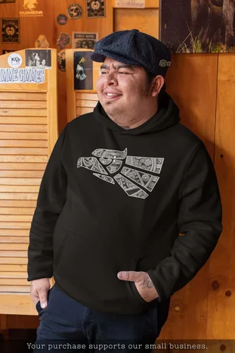 Miniatura 4 de ShirtBANC Sudadera con capucha de águila mexicana, calendario azteca, diseño cultural simbólico
