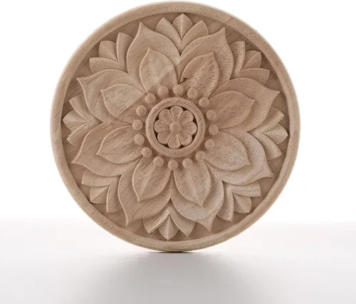 Miniatura 14 de Aplique de esquina tallada en madera para muebles del hogar, puerta, gabinete, decoración sin pintar, muebles tallados apliques onlays