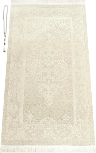 Miniatura 13 de ihvan online Alfombra de oración musulmana Tasbih con 99 cuentas, chenilla suave, ligera y plegable, tapete de oración portátil de viaje, regalo