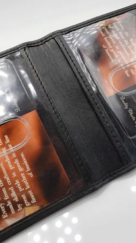 Miniatura 4 de AG Wallets Soporte de licencia plegable de cuero para 2 identificaciones, Negro -, Tarjetero e identificación