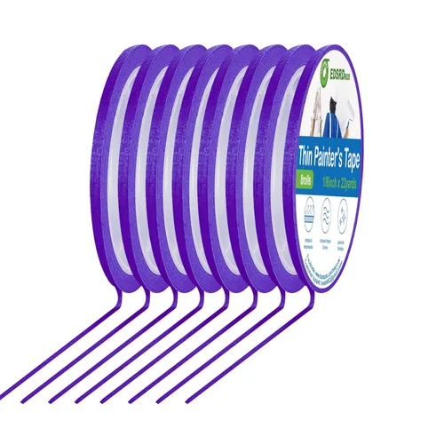 Miniatura 10 de EDSRDRUS Cinta Fina para Pintores 1/8, 1/4, 1/2 pulgada de Ancho Cinta para Pintor Cinta de Pintura, Cinta de Enmascarar, Cinta de Rayas, Cinta