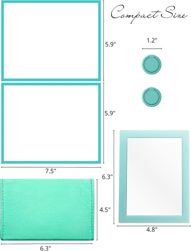 Miniatura 2 de Mymazn Espejo magnético para casillero escolar, kit de 5 accesorios de casillero con espejo magnético, tablero de borrado en seco, soporte