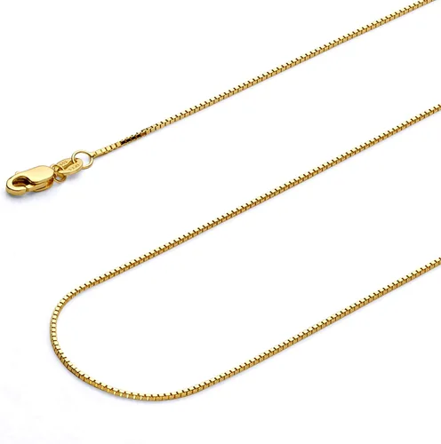 Miniatura 2 de Cadena de eslabones de oro rosa o amarillo de 14 quilates, 0.035pulgadas (0.9 mm)), con cierre de gancho