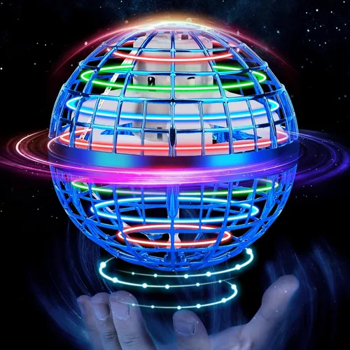 Miniatura 9 de Juguete de bola de orbe volador, bola de boomerang, mini dron cósmico de mano flotante, hilanderos de mosca para niños y adultos, juguetes