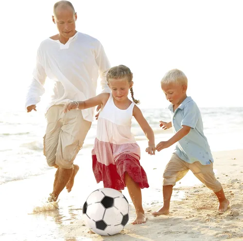 Miniatura 6 de durony Pelota de playa inflable de fútbol de 11 pulgadas, 12 piezas, pelota deportiva inflable para fiesta de cumpleaños, verano, playa