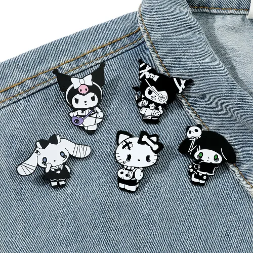 Miniatura 5 de Broche de gatito esmaltado con solapa Kawaii de dibujos animados Pins Ropa Mochila Decoración Accesorios Regalo para Niñas Niños Mujeres