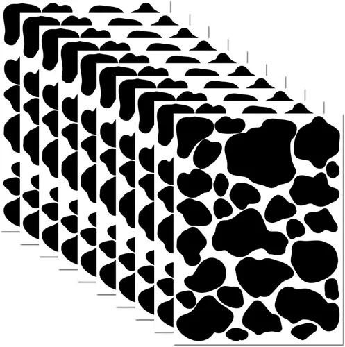 AOWDIAO 280 piezas de calcomanías de impresión de vaca para despegar y pegar adhesivos de vinilo para pared, automóvil, computadora portátil,