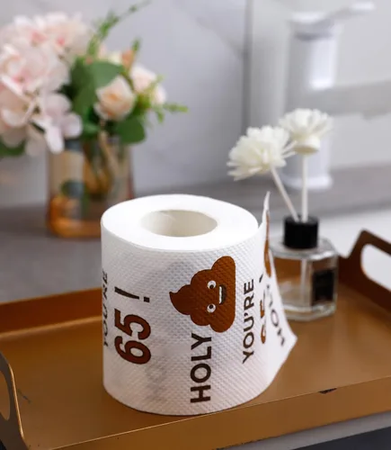 Miniatura 5 de Rollo de papel higiénico de feliz cumpleaños 65 de 3 capas, divertidos regalos de cumpleaños para hombres y mujeres, novedad para decoraciones