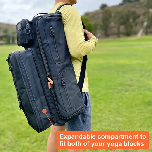 Miniatura 2 de Fitdom Bolsa de yoga inspirada en la táctica para hombres adultos. Bolsas de yoga resistentes y transportadores que se adaptan a todas tus cosas.