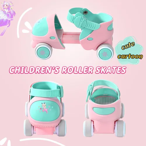 Miniatura 4 de Patines Infantiles Ajustables de Cuatro Ruedas para Niños y Niñas, con Ruedas con Bloqueo para Principiantes, Bebes, Edad de 2 a 6 Años