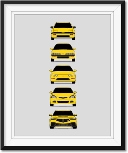 Miniatura 10 de Custom Car Posters Póster hecho a mano compatible con Acura Integra Evolution Generations e impresión de Acura Integra, multicolor, 8 x 10 pulgadas