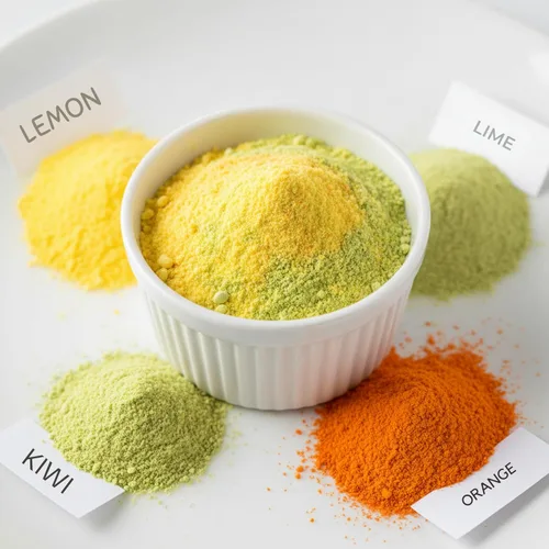 Miniatura 3 de Mezcla de bebidas en polvo de frutas cítricas liofilizadas, paquete variado de 20 sobres (naranja, limón, lima, kiwi) Potenciador del sabor