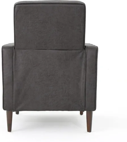 Miniatura 9 de GDFStudio Macedonia - Sillón reclinable de tela con respaldo copetudo, moderno Pizarra / Espresso oscuro