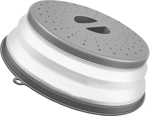 Miniatura 9 de Cubierta de salpicaduras de microondas de 10.5 pulgadas para alimentos con alfombrilla de 10 pulgadas, tapa protectora de salpicaduras de silicona