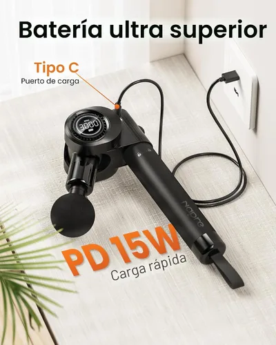 Miniatura 7 de NAPRE Pistola de masaje plegable con mango de extensión y 5 ángulos ajustables, masaje de espalda de tejido profundo para alivio del dolor