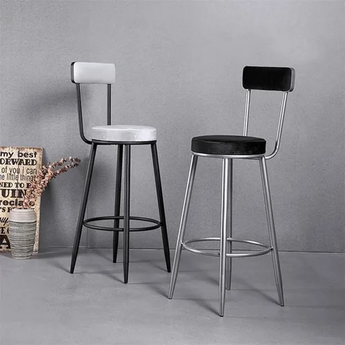 Miniatura 5 de Taburetes de bar altos, silla de bar creativa, estilo industrial simple con respaldo, taburete alto para el hogar, cocina, restaurante, cafetería