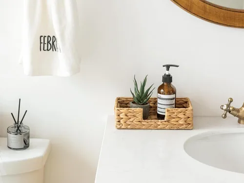 Miniatura 4 de StorageWorks Servilletero de hierba marina para mesa, cestas de mimbre para baño, dispensador de servilletas rústico para comedor, sala